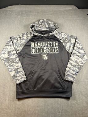 OHT Marquette Golden Eagles Men's Black & Gray Camo Pullover Hoodie